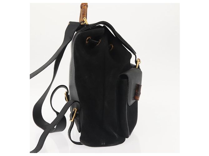 Gucci Vintage Bamboo Suede Medium Nero - vista 4