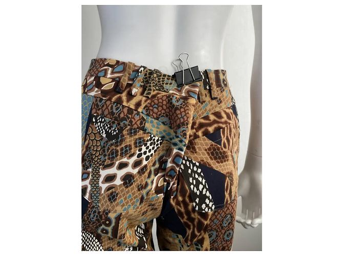 Pantalones Versace con Estampado de Serpiente Marrón Beige Castaño - vista 4