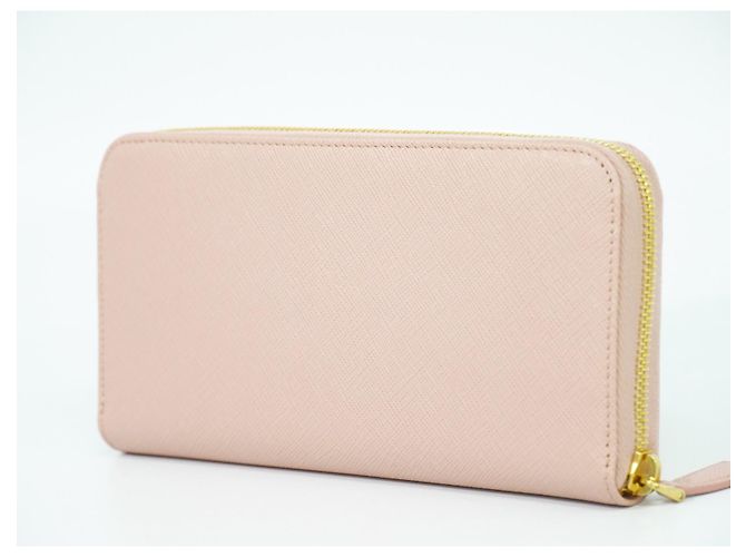 Prada Bow Zip Around Wallet Saffiano Leather Long Pink - view 2