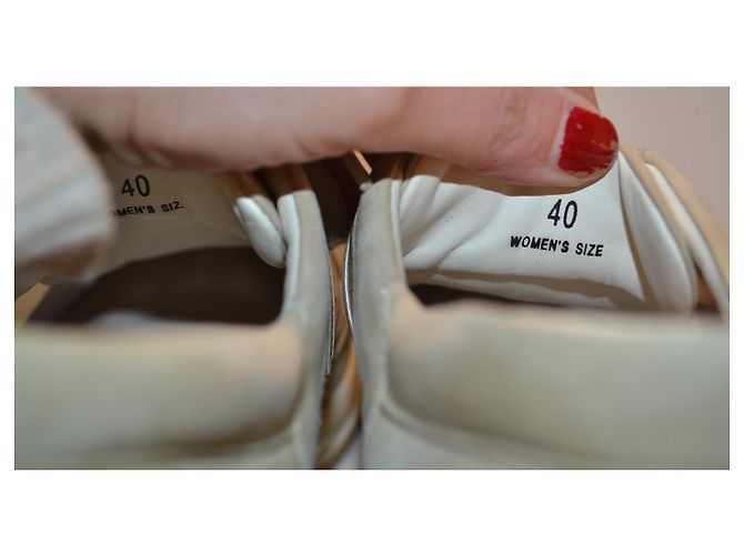 baskets Hogan beige et doré en cuir taille 40 - vue 4