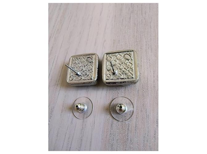 Orecchini Quadrati Neri Chanel Nero Argento - vista 10