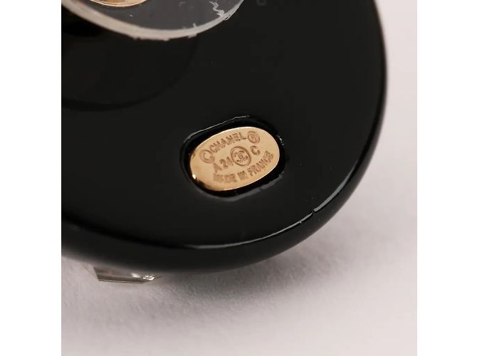 Orecchini Rotondi in Strass di Chanel Nero - vista 5