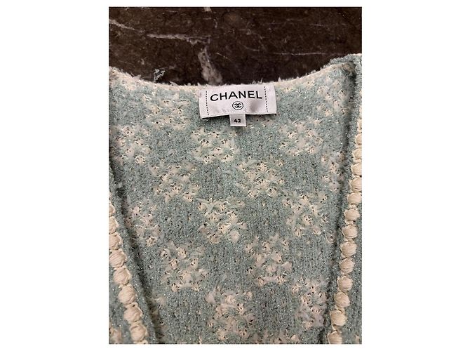 Colete Chanel de algodão verde - vista 7