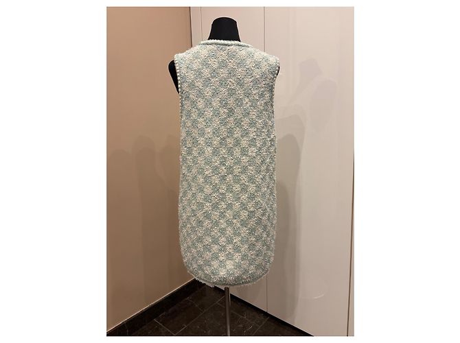 Colete Chanel de algodão verde - vista 9