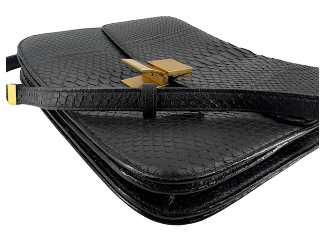 Céline Celine Triomphe Shoulder Bag Python Black - view 4