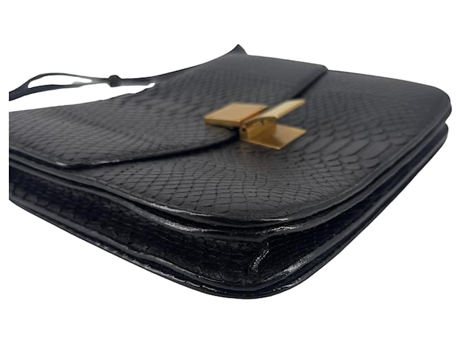 Céline Celine Triomphe Shoulder Bag Python Black - view 5