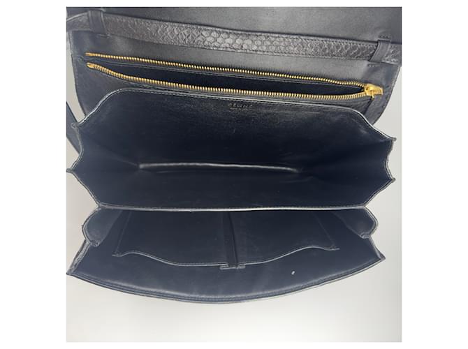 Céline Celine Triomphe Shoulder Bag Python Black - view 6