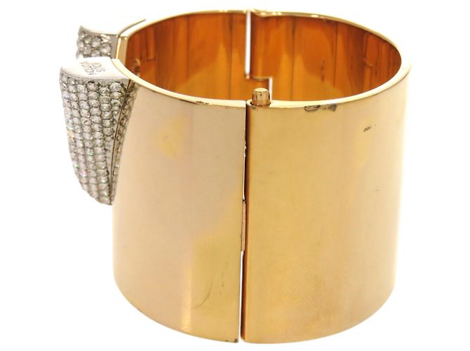 Bracciale Louis Vuitton Essential V in oro e strass Bianco D'oro - vista 5