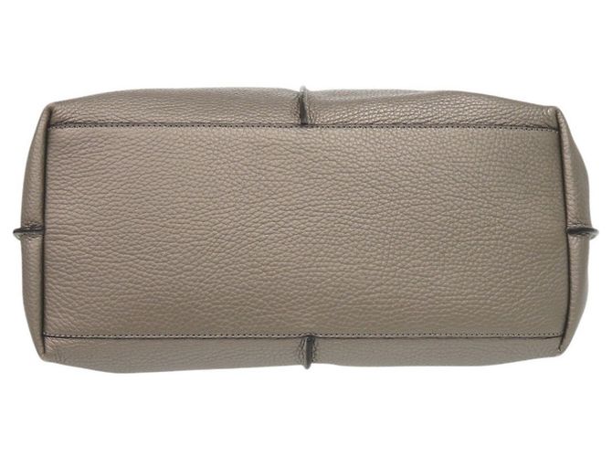 Bolso tote de cuero de ternera gris Tod's Castaño - vista 4