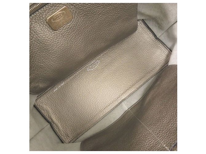 Bolso tote de cuero de ternera gris Tod's Castaño - vista 6