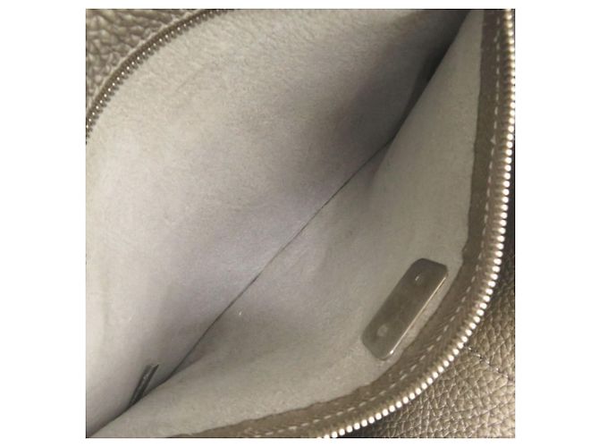 Bolso tote de cuero de ternera gris Tod's Castaño - vista 7