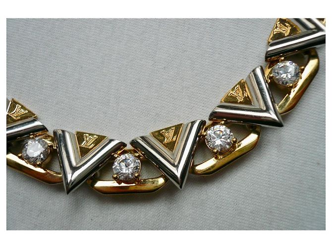 COLLAR LOUIS VUITTON V FOR VUITTON M02271 Gold hardware - vista 4