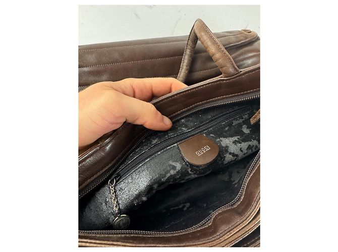 Vintage Gucci Lederhandtasche braun - Ansicht 3