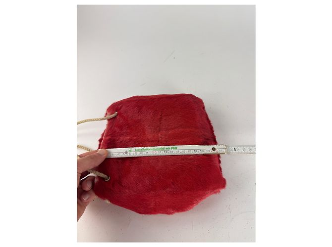 Vintage Marni Pelztasche rot - Ansicht 12