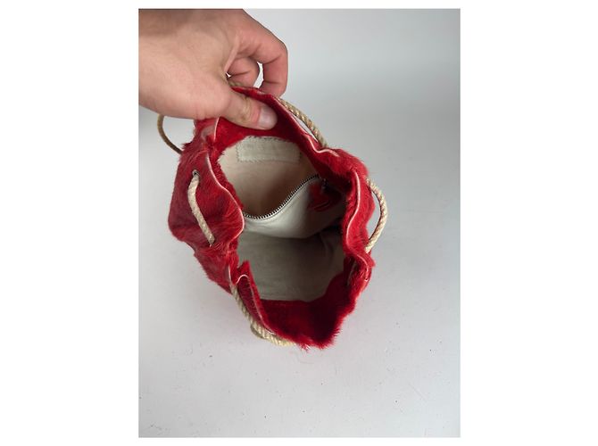 Vintage Marni Pelztasche rot - Ansicht 5