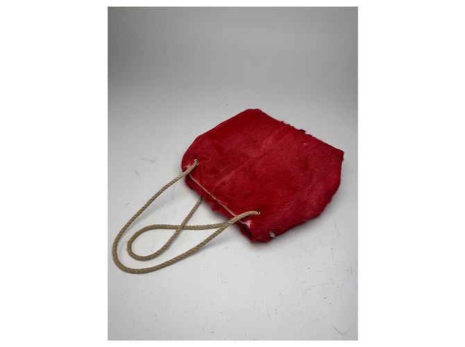 Vintage Marni Pelztasche rot - Ansicht 9