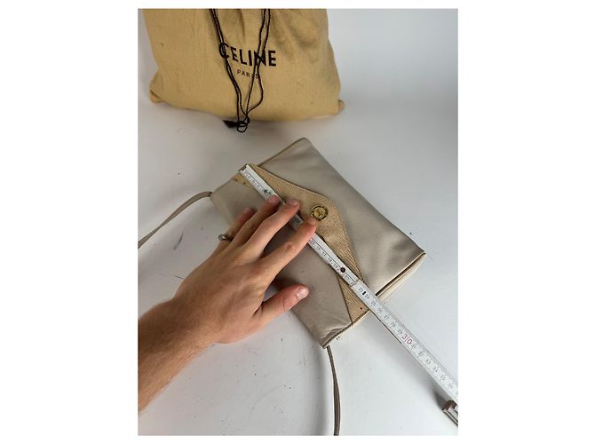 Céline Vintage Celine Paris Leder Umhängetasche weiß / ecru - Ansicht 11
