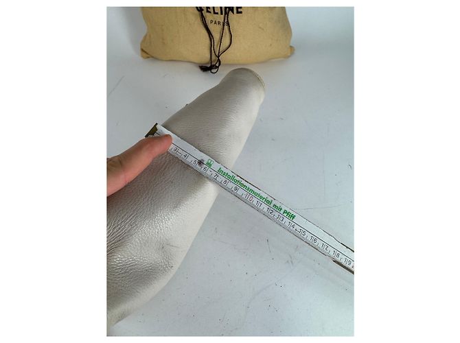 Céline Vintage Celine Paris Leder Umhängetasche weiß / ecru - Ansicht 13