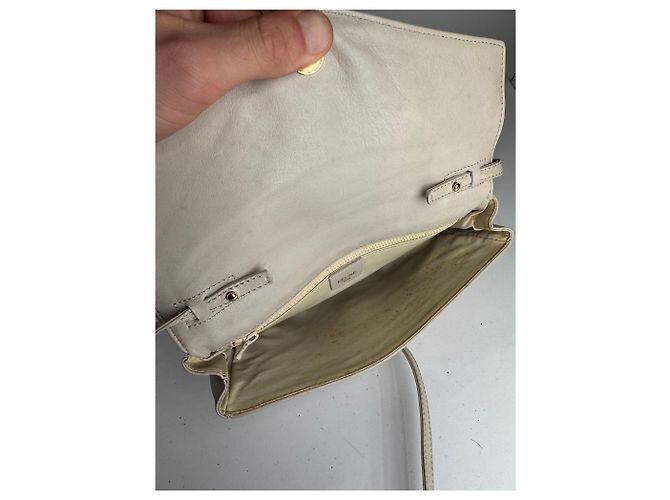 Céline Vintage Celine Paris Leder Umhängetasche weiß / ecru - Ansicht 3