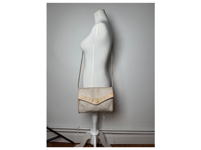 Céline Vintage Celine Paris Leder Umhängetasche weiß / ecru - Ansicht 7