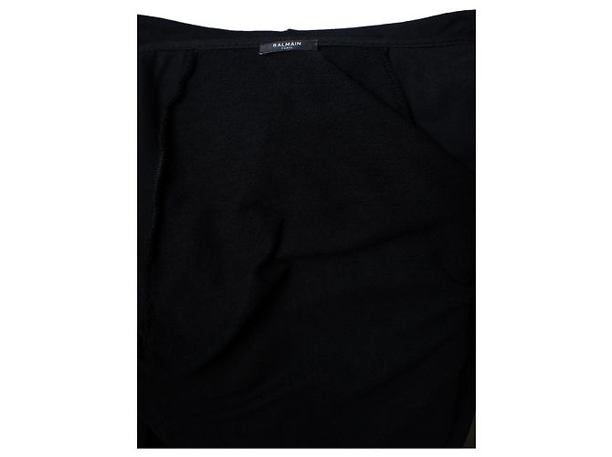 Balmain, schwarzer Kapuzencardigan mit geprägtem Logo - Ansicht 5