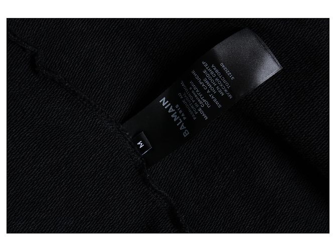 Balmain, schwarzer Kapuzencardigan mit geprägtem Logo - Ansicht 7