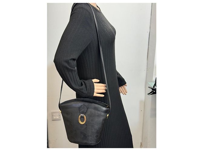 Borsa a spalla a secchiello con motivo logo Christian Dior Nera Nero - vista 10