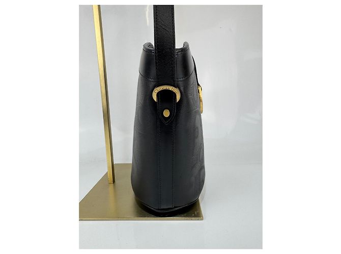 Borsa a spalla a secchiello con motivo logo Christian Dior Nera Nero - vista 3