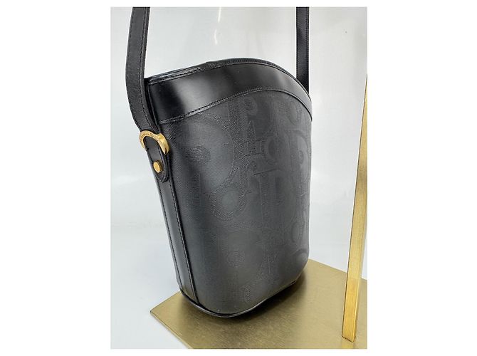 Borsa a spalla a secchiello con motivo logo Christian Dior Nera Nero - vista 5