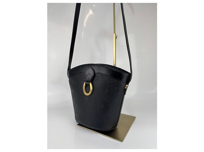 Borsa a spalla a secchiello con motivo logo Christian Dior Nera Nero - vista 7