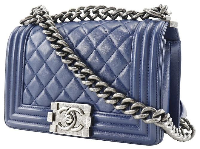 Chanel Boy Chanel gesteppte Medium Blau - Ansicht 3