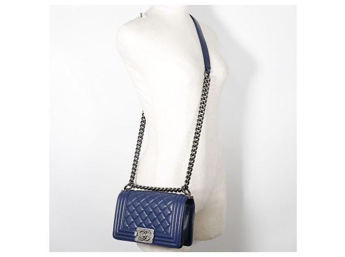 Chanel Boy Chanel gesteppte Medium Blau - Ansicht 6
