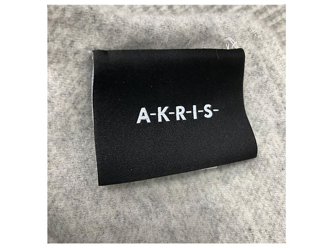 Vestido de corte ajustado sin mangas de cachemira gris claro con estampado de pata de gallo Akris - vista 4