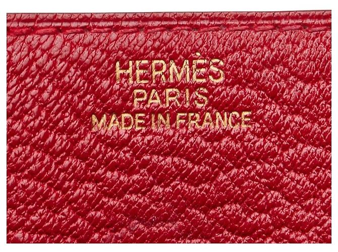 Portamonete in capra Le 24 di Hermès Rosso - vista 8