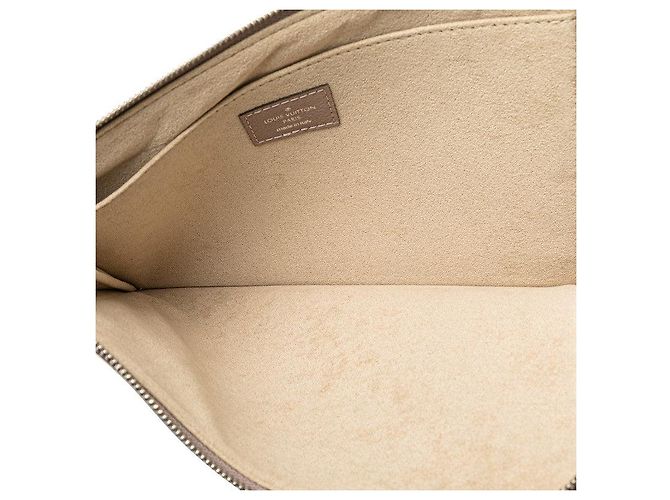 Borsa Clutch in Pelle Pochette Jour PM Louis Vuitton Marrone Beige - vista 8