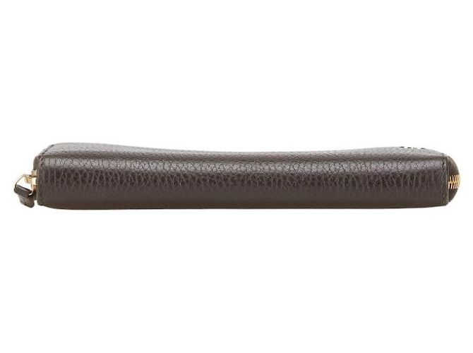 Cartera larga de cuero Gucci G entrelazado Castaño - vista 3