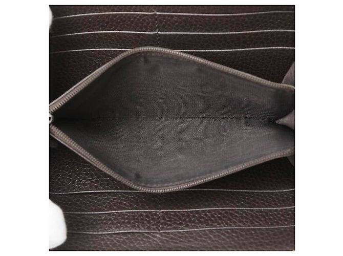 Cartera larga de cuero Gucci G entrelazado Castaño - vista 7
