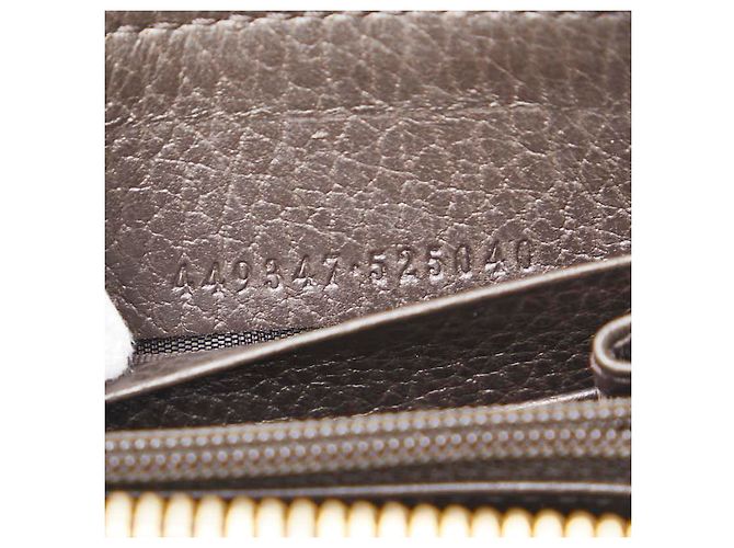 Cartera larga de cuero Gucci G entrelazado Castaño - vista 9