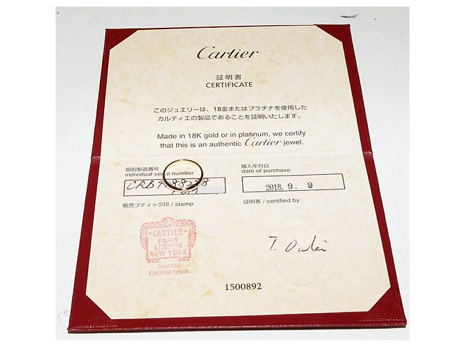 Love Cartier K18PG 1895 Ehering Ring B40882 Größe 8 Pink - Ansicht 3