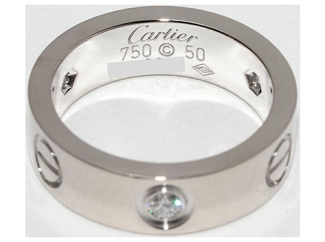 Cartier K18WG Love Ring B40325 Größe 10 Silber Metallisch - Ansicht 4