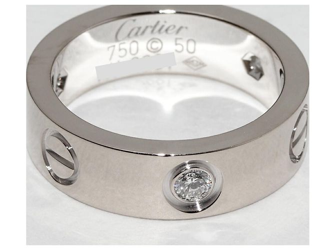 Cartier K18WG Love Ring B40325 Größe 10 Silber Metallisch - Ansicht 5
