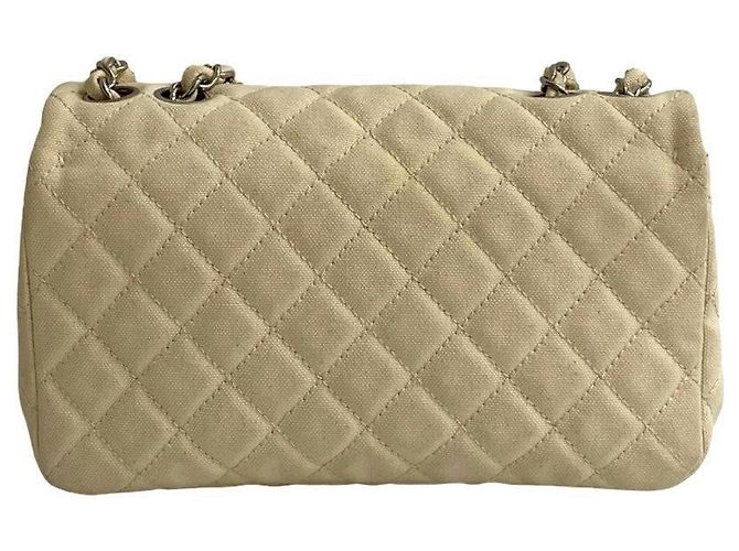 Timeless Borsa a spalla in tela matelassé Chanel Bianco - vista 8