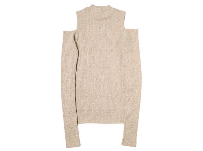Autre Marque Camiseta de manga larga CNLZ CUT OFF de algodón y poliéster Beige - vista 2