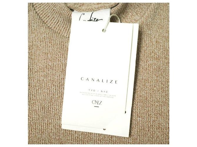 Autre Marque Camiseta de manga larga CNLZ CUT OFF de algodón y poliéster Beige - vista 3