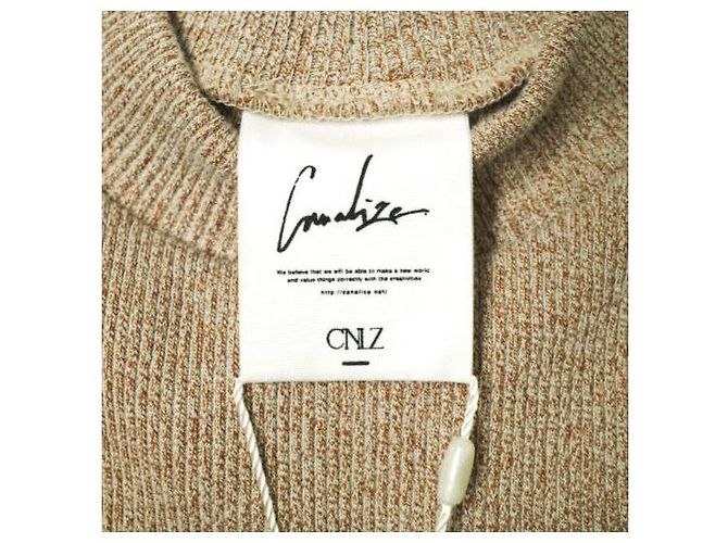 Autre Marque Camiseta de manga larga CNLZ CUT OFF de algodón y poliéster Beige - vista 4