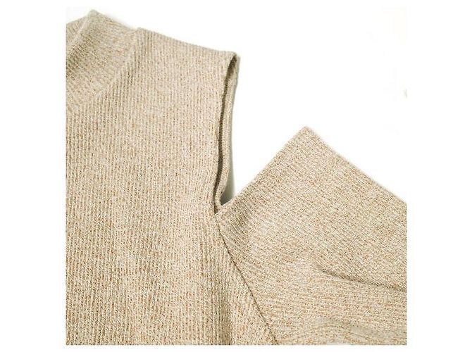 Autre Marque Camiseta de manga larga CNLZ CUT OFF de algodón y poliéster Beige - vista 6