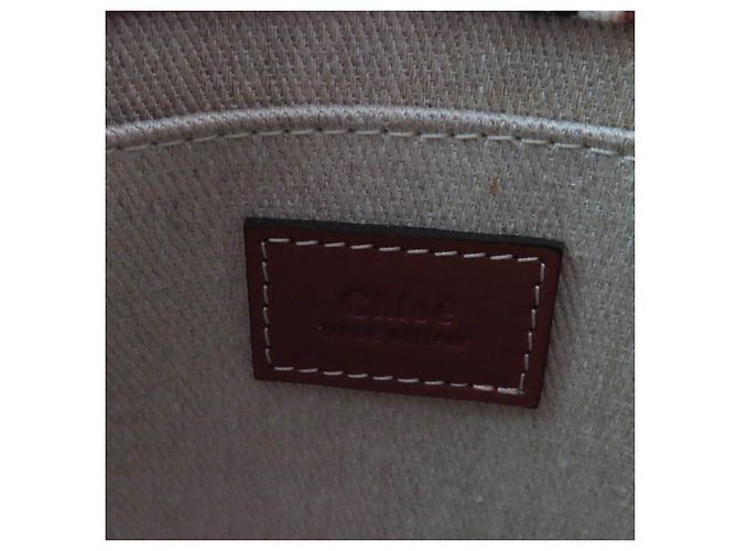Chloé Borsa Tote Woody in pelle e lino Chloe, borsa tote 2 in 1 Marrone - vista 12