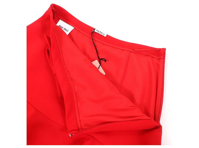 Falda Mini de Triacetato Mini MG1424 de Miu Miu Roja - vista 4