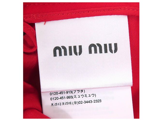 Falda Mini de Triacetato Mini MG1424 de Miu Miu Roja - vista 7