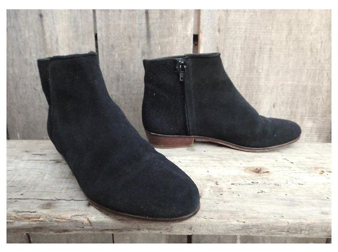Autre Marque Botas Bobbies em camurça preta Preto - vista 3